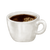 A cartoon illustration of a steaming coffee cup, representing a mindful pause and the importance of daily self-care rituals at Lamplight Counseling Services.